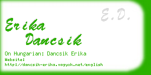 erika dancsik business card